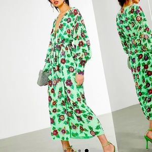ASOS Edition MIDI Sequence Floral Wrap Dress